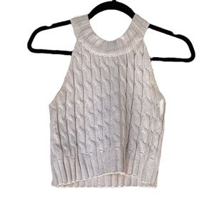 NO BOUNDARIES white knit crop tank top | Size S